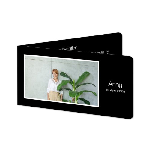 Faire-part 2 volets Pano paysage coins arrondis 19,6 x 9,3 cm