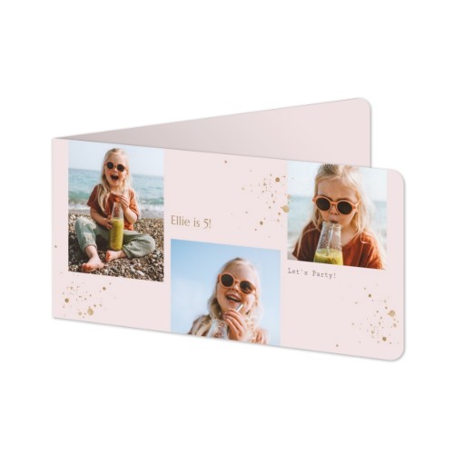 Gevouwen wenskaart pano liggend met ronde hoeken 19,6 x 9,3 cm