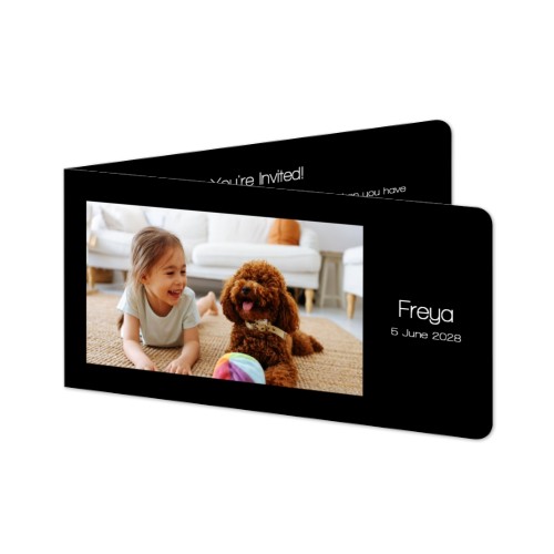 Faire-part 2 volets Pano paysage coins arrondis 19,6 x 9,3 cm