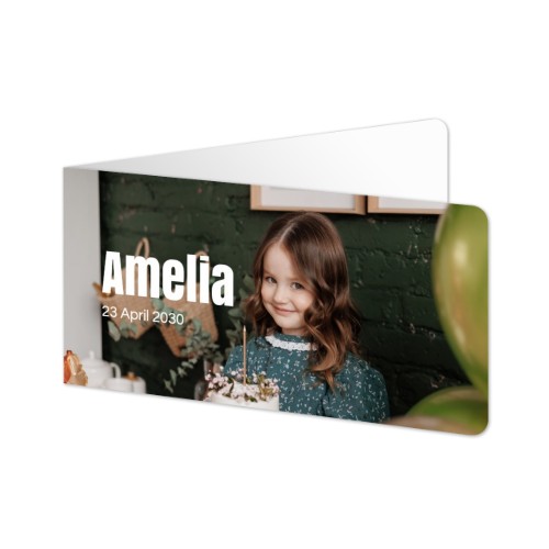 Folded Card Panoramic landscape rounded corners 19,6 x 9,3 cm