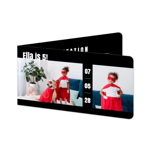 Folded Card Panoramic landscape rounded corners 19,6 x 9,3 cm