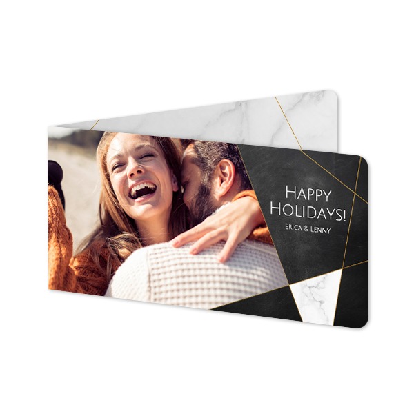 Faire-part 2 volets Pano paysage coins arrondis 19,6 x 9,3 cm