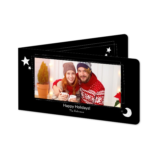 Gevouwen wenskaart pano liggend met ronde hoeken 19,6 x 9,3 cm