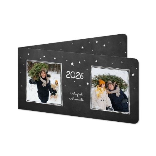 Gevouwen Kaart Panorama liggend met ronde hoeken 19,6 x 9,3 cm