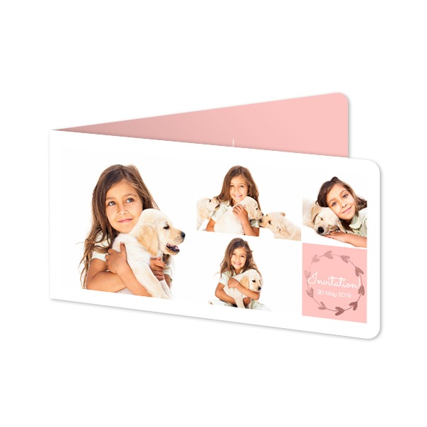 Gevouwen Kaart Panorama liggend met ronde hoeken 19,6 x 9,3 cm