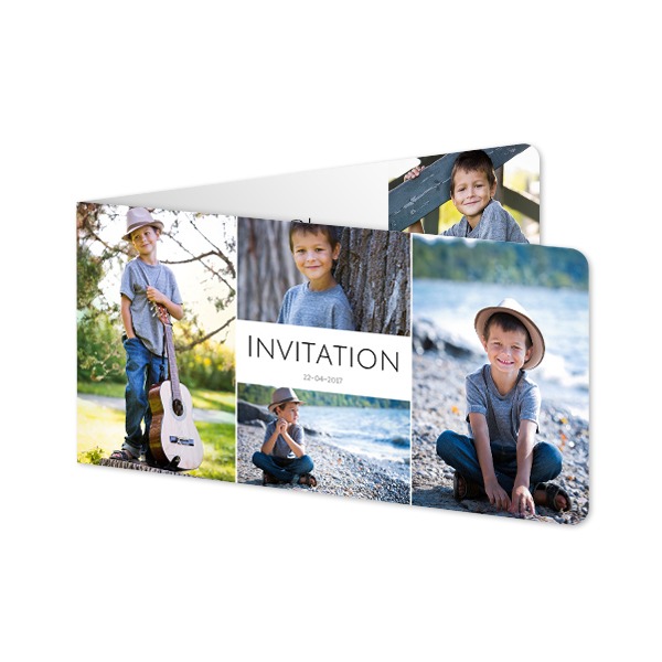 Faire-part 2 volets Pano paysage coins arrondis 19,6 x 9,3 cm