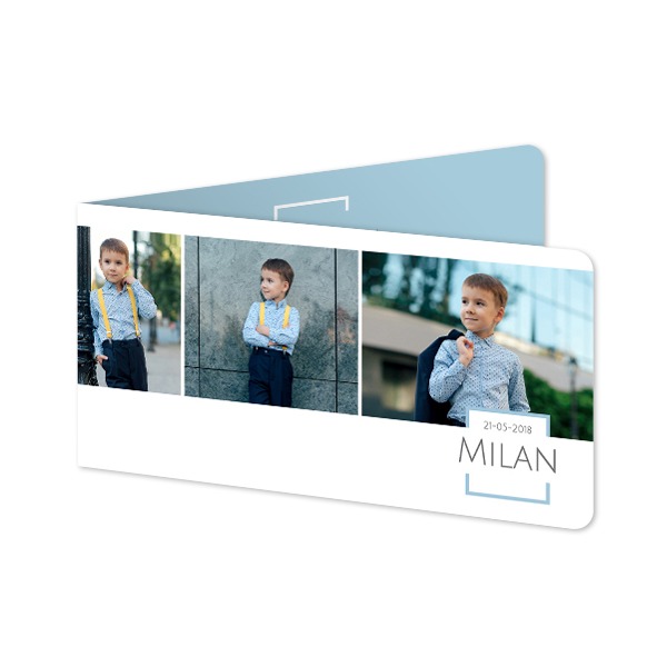 Folded Card Panoramic landscape rounded corners 19,6 x 9,3 cm