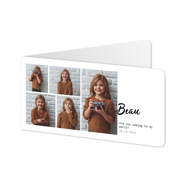 Folded Card Panoramic landscape rounded corners 19,6 x 9,3 cm