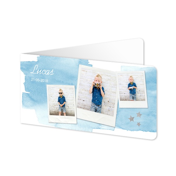 Faire-part 2 volets Pano paysage coins arrondis 19,6 x 9,3 cm