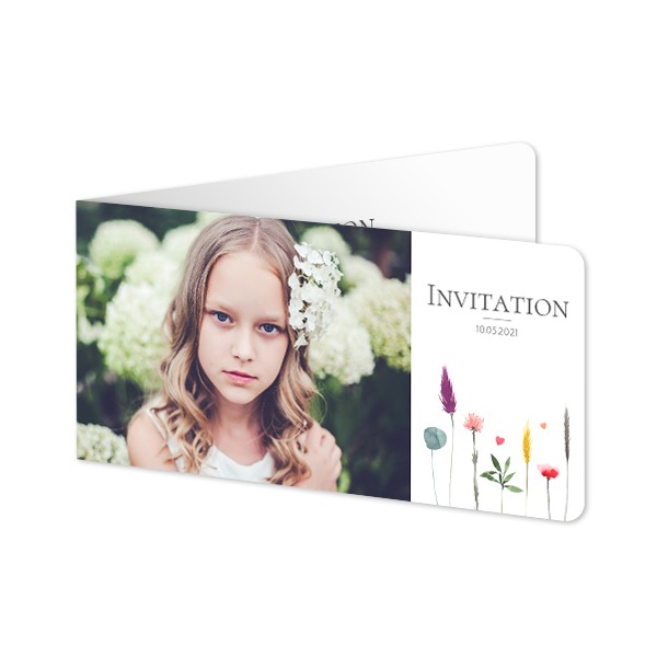 Folded Card Panoramic landscape rounded corners 19,6 x 9,3 cm