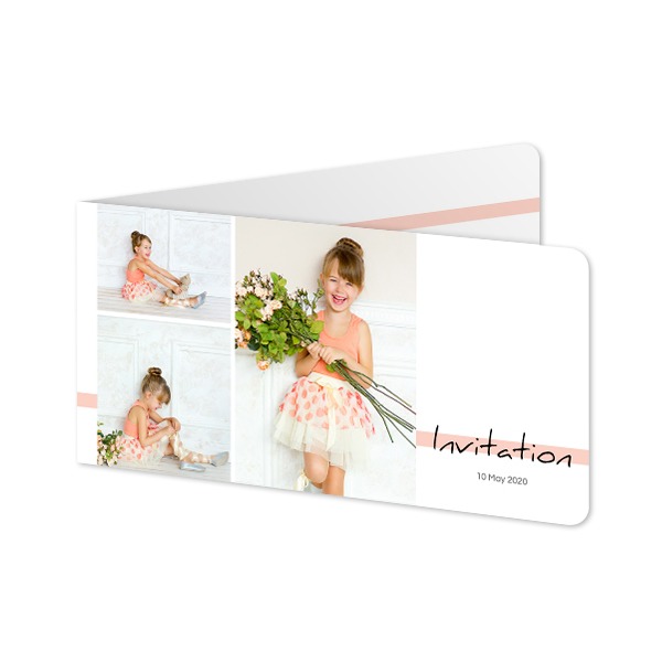 Folded Card Panoramic landscape rounded corners 19,6 x 9,3 cm