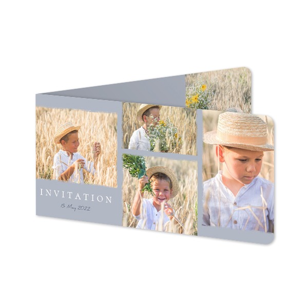 Faire-part 2 volets Pano paysage coins arrondis 19,6 x 9,3 cm