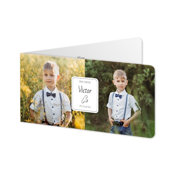 Faire-part 2 volets Pano paysage coins arrondis 19,6 x 9,3 cm