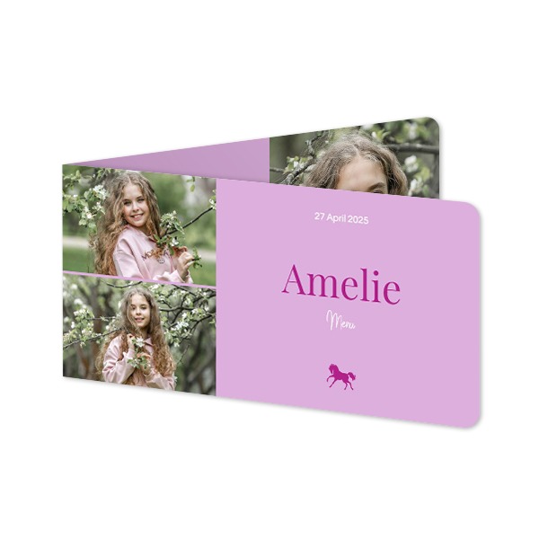 Folded Card Panoramic landscape rounded corners 19,6 x 9,3 cm