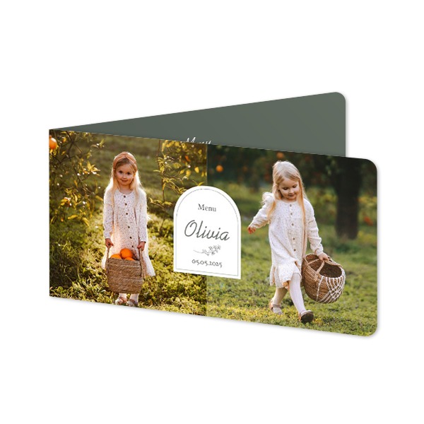 Folded Card Panoramic landscape rounded corners 19,6 x 9,3 cm