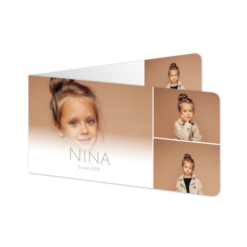 Folded Card Panoramic landscape rounded corners 19,6 x 9,3 cm