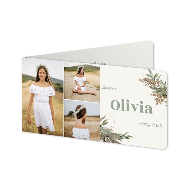 Folded Card Panoramic landscape rounded corners 19,6 x 9,3 cm