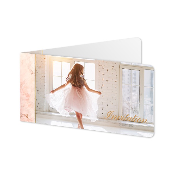 Folded Card Panoramic landscape rounded corners 19,6 x 9,3 cm