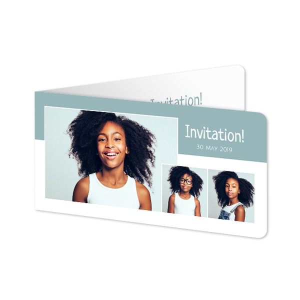 Faire-part 2 volets Pano paysage coins arrondis 19,6 x 9,3 cm