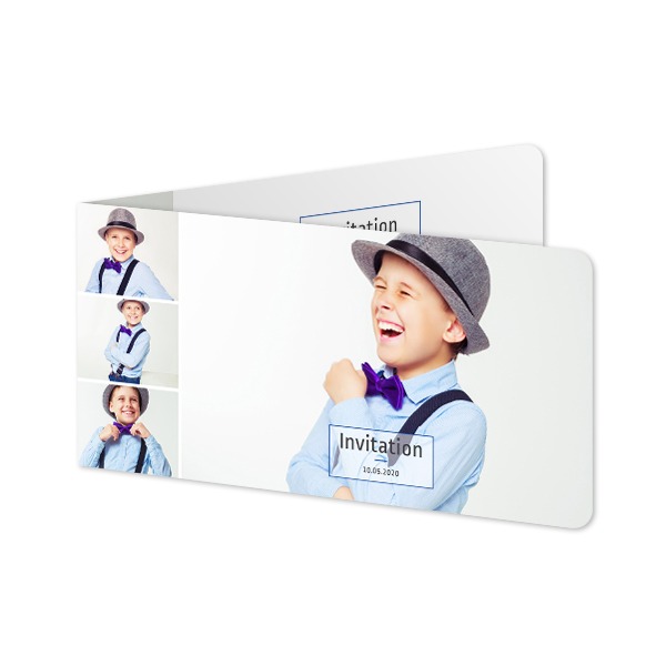 Folded Card Panoramic landscape rounded corners 19,6 x 9,3 cm