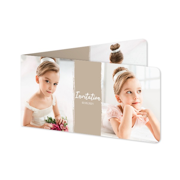 Folded Card Panoramic landscape rounded corners 19,6 x 9,3 cm