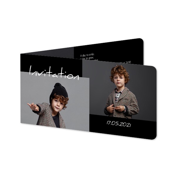 Folded Card Panoramic landscape rounded corners 19,6 x 9,3 cm