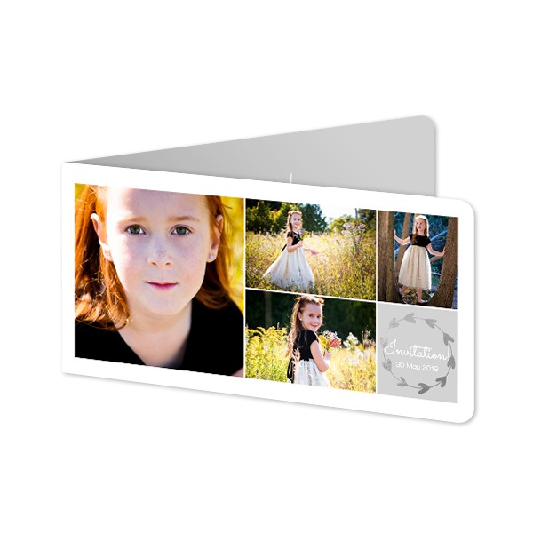 Folded Card Panoramic landscape rounded corners 19,6 x 9,3 cm