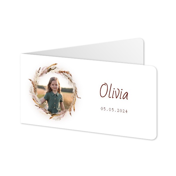 Folded Card Panoramic landscape rounded corners 19,6 x 9,3 cm