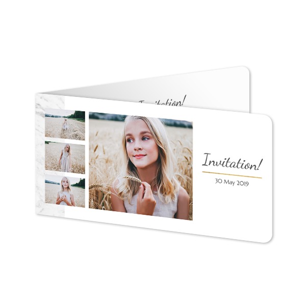 Folded Card Panoramic landscape rounded corners 19,6 x 9,3 cm