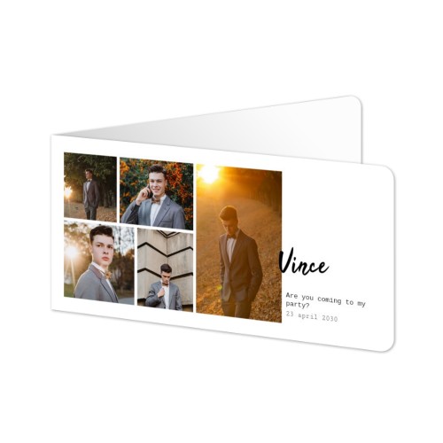Folded Card Panoramic landscape rounded corners 19,6 x 9,3 cm