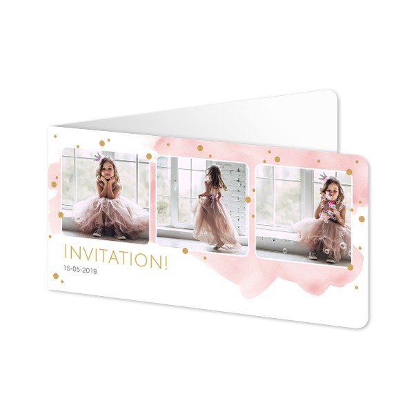 Faire-part 2 volets Pano paysage coins arrondis 19,6 x 9,3 cm