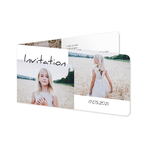 Folded Card Panoramic landscape rounded corners 19,6 x 9,3 cm