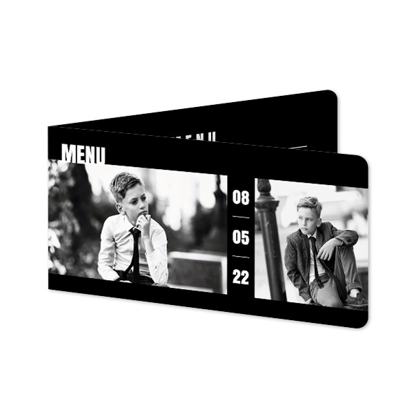 Folded Card Panoramic landscape rounded corners 19,6 x 9,3 cm