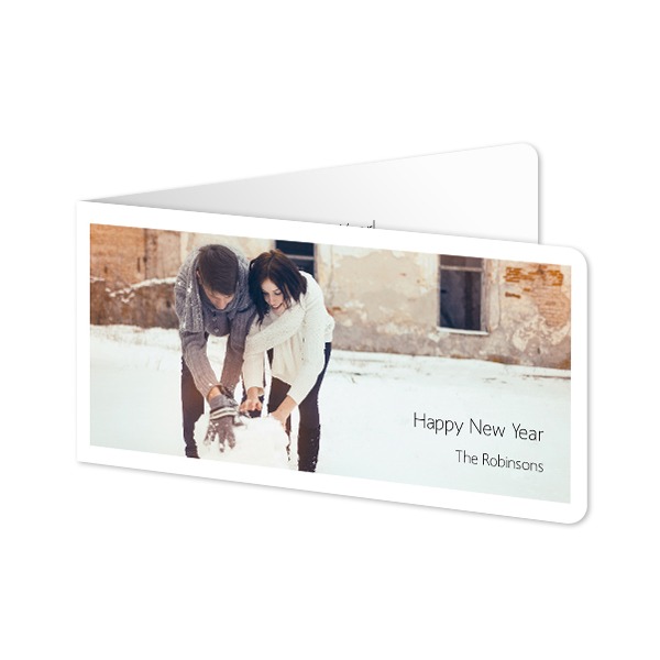 Faire-part 2 volets Pano paysage coins arrondis 19,6 x 9,3 cm