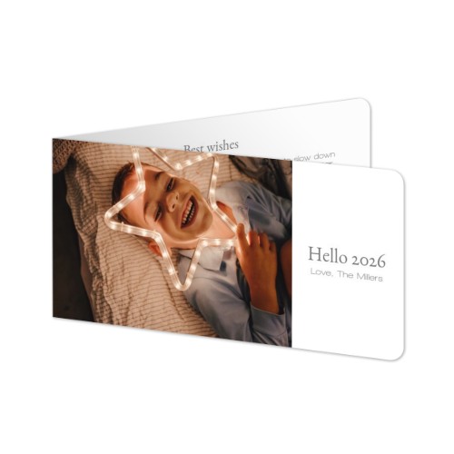 Faire-part 2 volets Pano paysage coins arrondis 19,6 x 9,3 cm