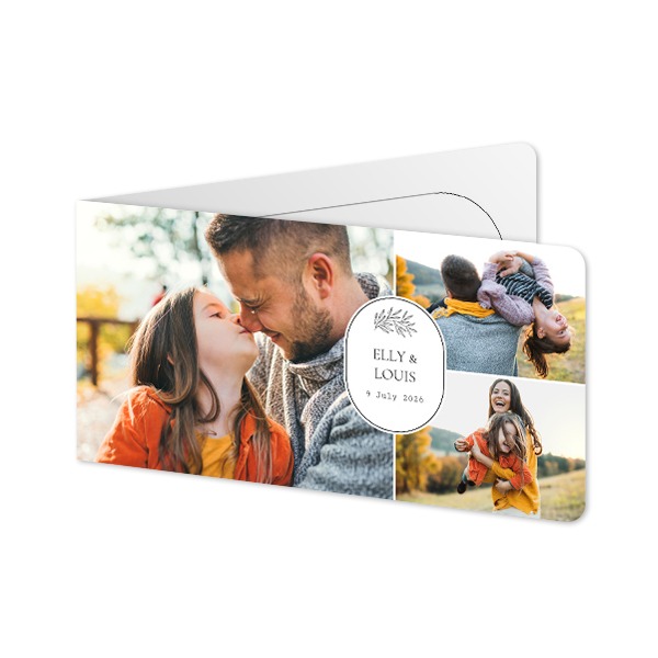 Doble Fotokort Pano liggende runde hjørner 19,6 x 9,3 cm