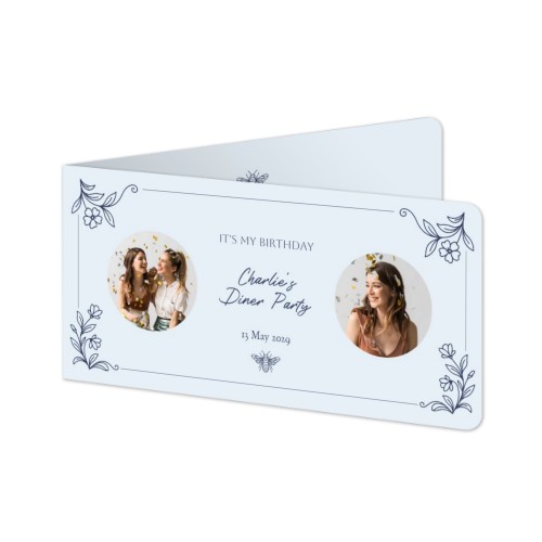 Folded Card Panoramic landscape rounded corners 19,6 x 9,3 cm