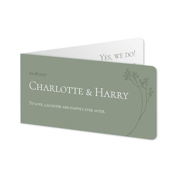 Folded Card Panoramic landscape rounded corners 19,6 x 9,3 cm