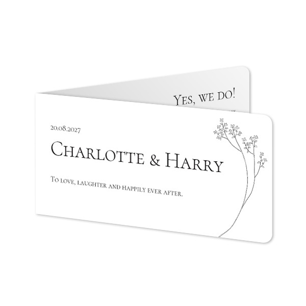 Folded Card Panoramic landscape rounded corners 19,6 x 9,3 cm