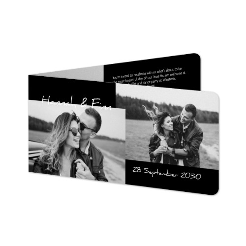 Folded Card Panoramic landscape rounded corners 19,6 x 9,3 cm