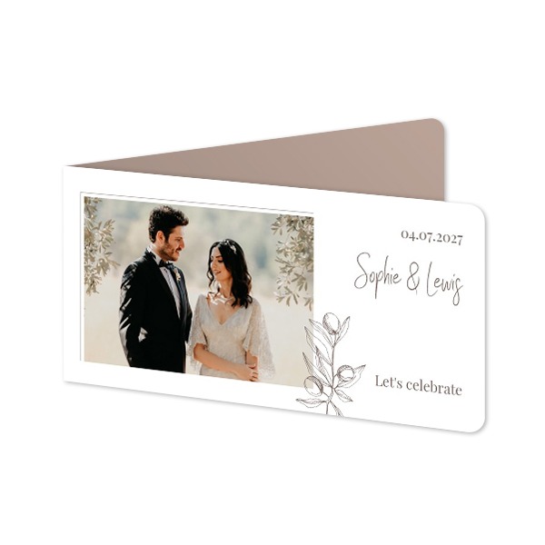 Folded Card Panoramic landscape rounded corners 19,6 x 9,3 cm