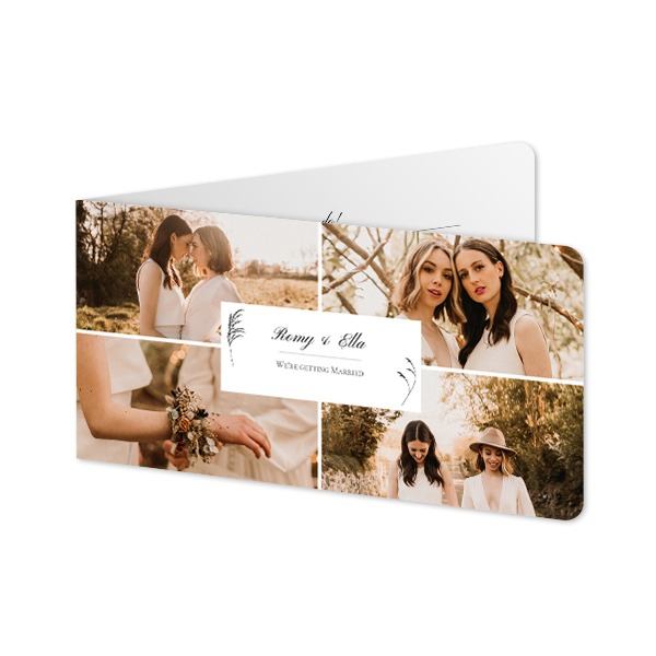 Folded Card Panoramic landscape rounded corners 19,6 x 9,3 cm