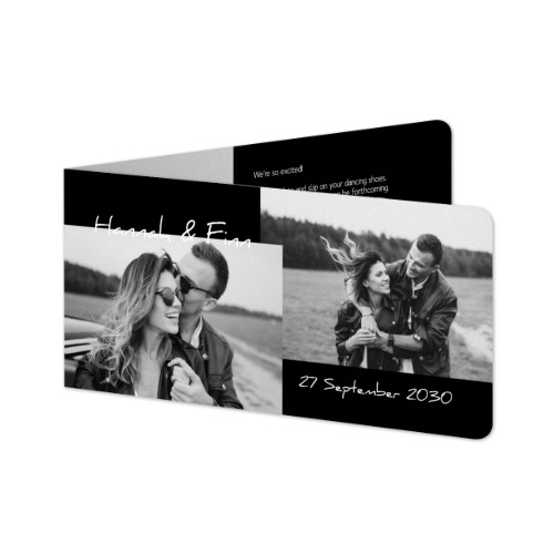 Folded Card Panoramic landscape rounded corners 19,6 x 9,3 cm