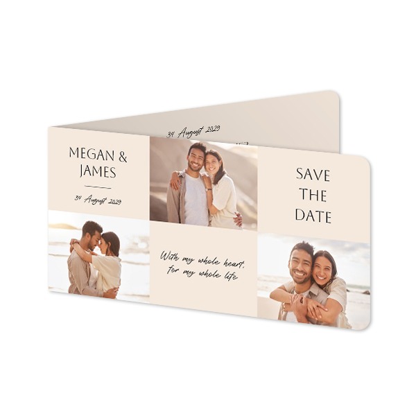 Faire-part 2 volets Pano paysage coins arrondis 19,6 x 9,3 cm