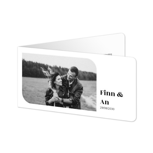 Faire-part 2 volets Pano paysage coins arrondis 19,6 x 9,3 cm