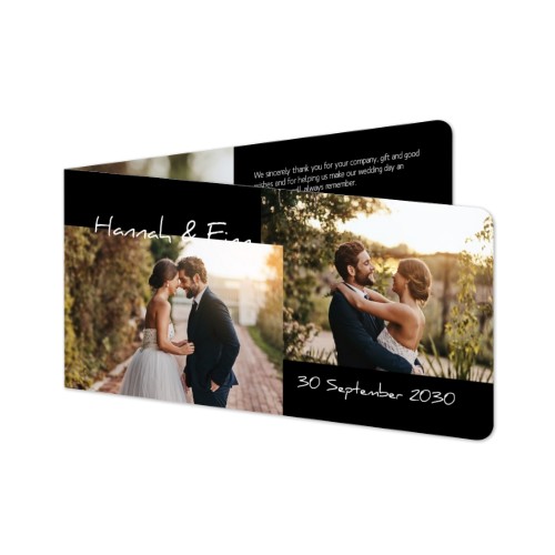 Folded Card Panoramic landscape rounded corners 19,6 x 9,3 cm