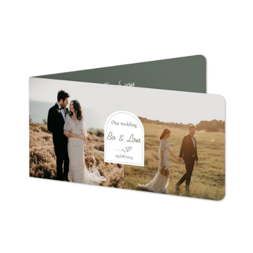 Faire-part 2 volets Pano paysage coins arrondis 19,6 x 9,3 cm