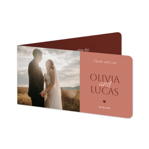 Faire-part 2 volets Pano paysage coins arrondis 19,6 x 9,3 cm