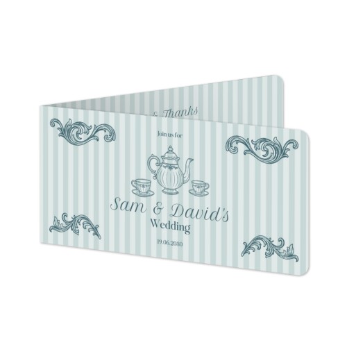 Faire-part 2 volets Pano paysage coins arrondis 19,6 x 9,3 cm