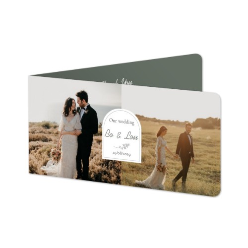 Faire-part 2 volets Pano paysage coins arrondis 19,6 x 9,3 cm